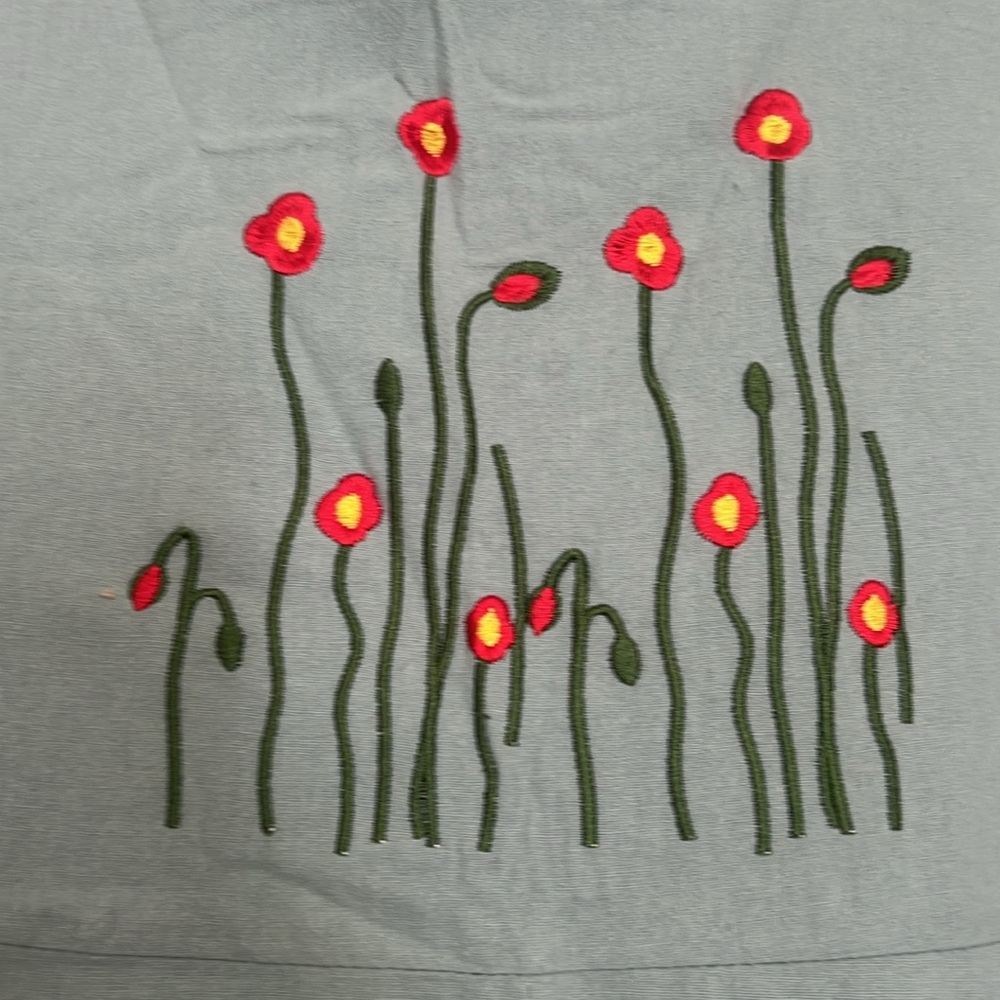 LIGHT GREEN floral embroidered overalls/jumper|XL - Picture 4 of 6